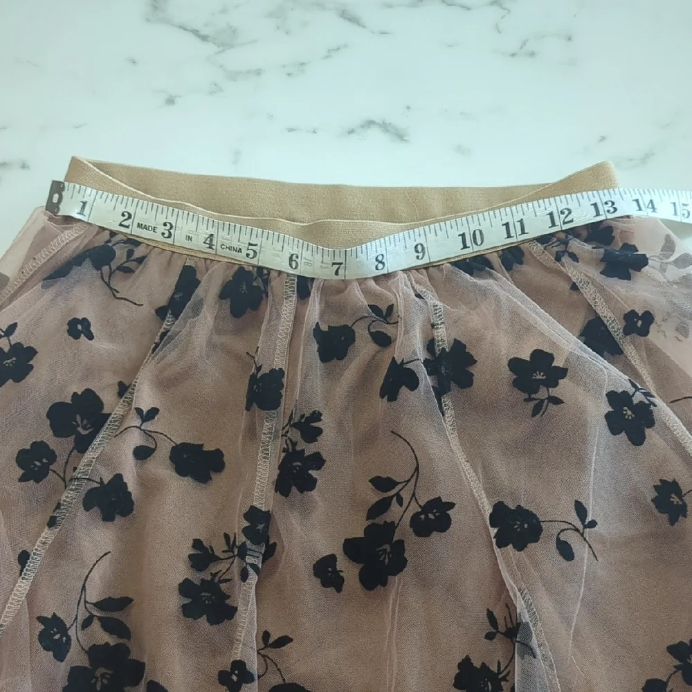 Chicwish Floral A-Line Skirt - Black and Cream - Picture 3 of 4